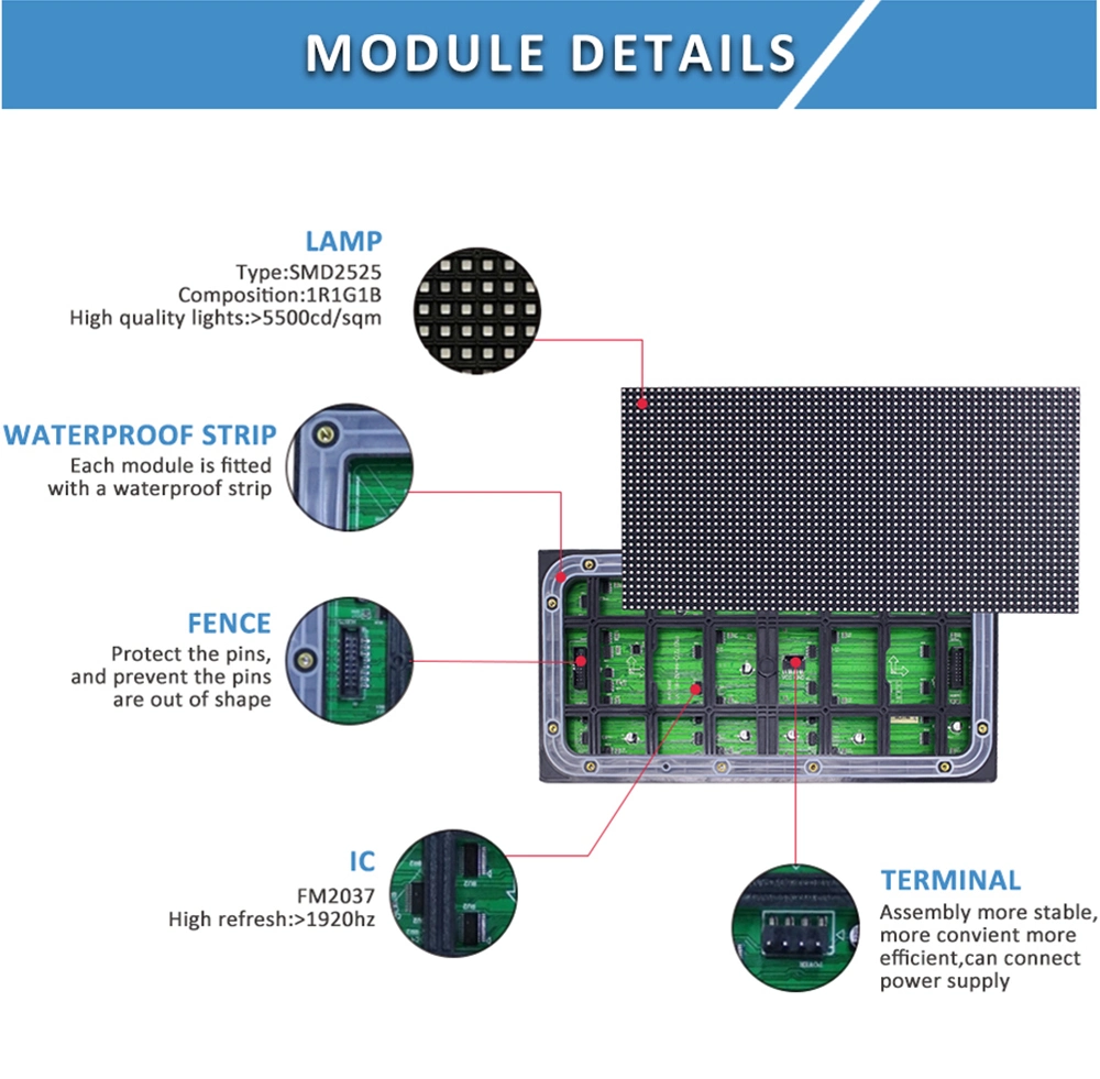 IP65 P8 P10 Module Panel Cabinet Sign Board Outdoor LED Display Screen Video Wall LED Advertising