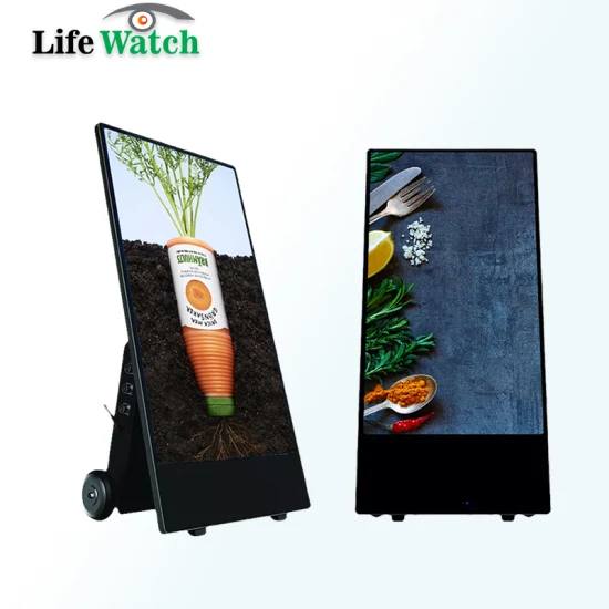 Bateria embutida IP65 à prova d'água externa Portátil LCD Digital Poster Quiosque Placas de menu digital Display de LED Display de publicidade comercial