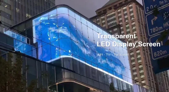Exibição de película de LED transparente de vidro interno para ambientes externos Painéis transparentes Tela de exibição de faixa de LED