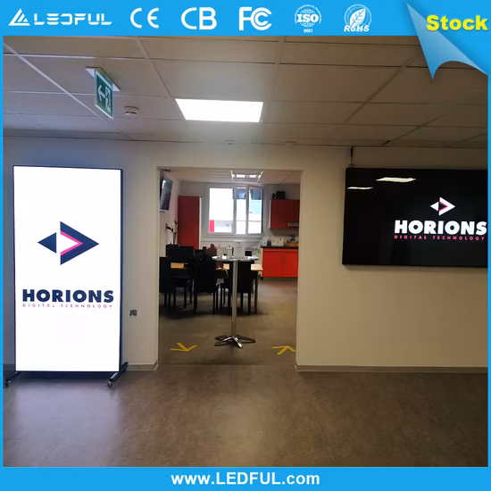 em estoque! Portátil Free Standing Móvel P2.5 P2 P1.8 HD Publicidade Comercial Full Color Interior LED Digital Poster Display de Painel de Tela com Moldura de Alumínio