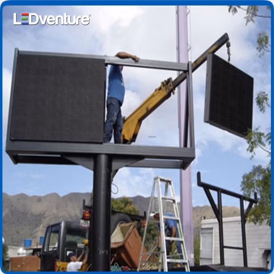 Aluguel de publicidade em cores internas e externas com janela curva Tela de LED
